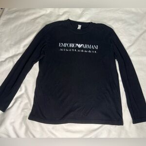 Emporio Armani Men’s Black Long Sleeve Tee, size large